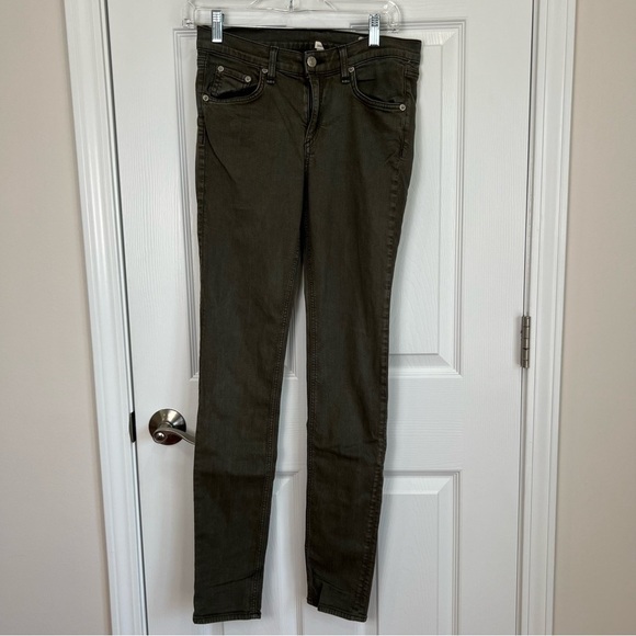 Rag & Bone Army Green Olive Fatigue Skinny Jeans Cotton Tencel - Picture 1 of 8